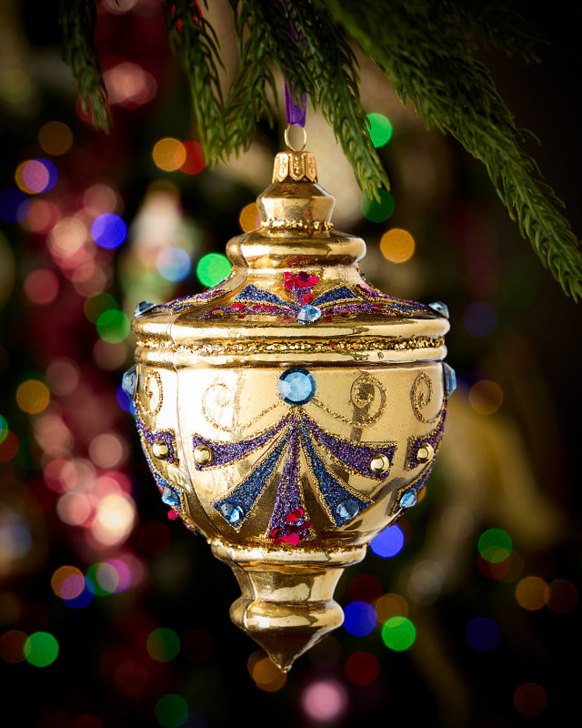 Gold Metallic with Plum Accent Ornament